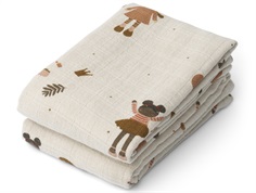 Liewood doll/sandy mix muslin cloth Lewis (2-pack)